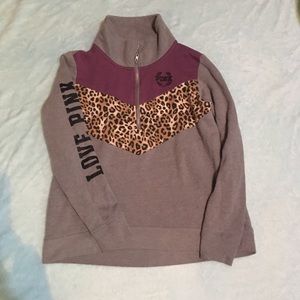 Pink half zip sweater